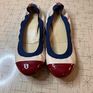 J. Crew Navy, White, and Burgundy Flats
